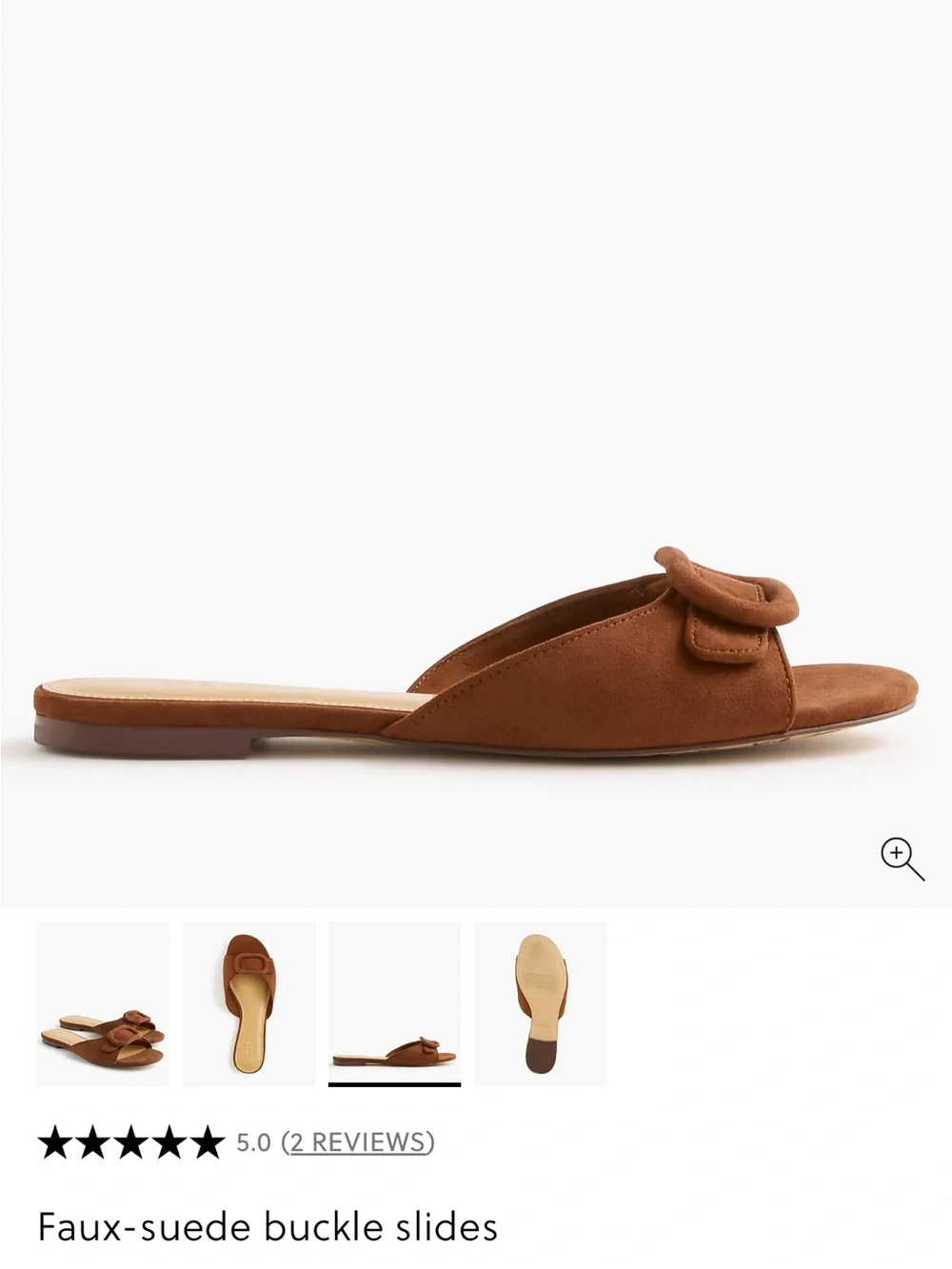 J Crew Faux-Suede Buckle Slide Sandals